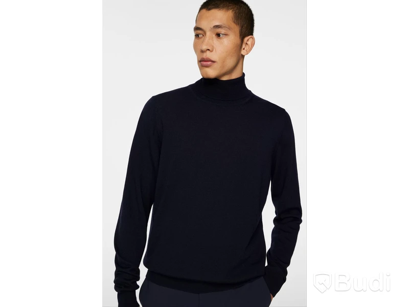 Poloröja Turtleneck i Merino ull J.Lindeberg, mörkblå, stl. S