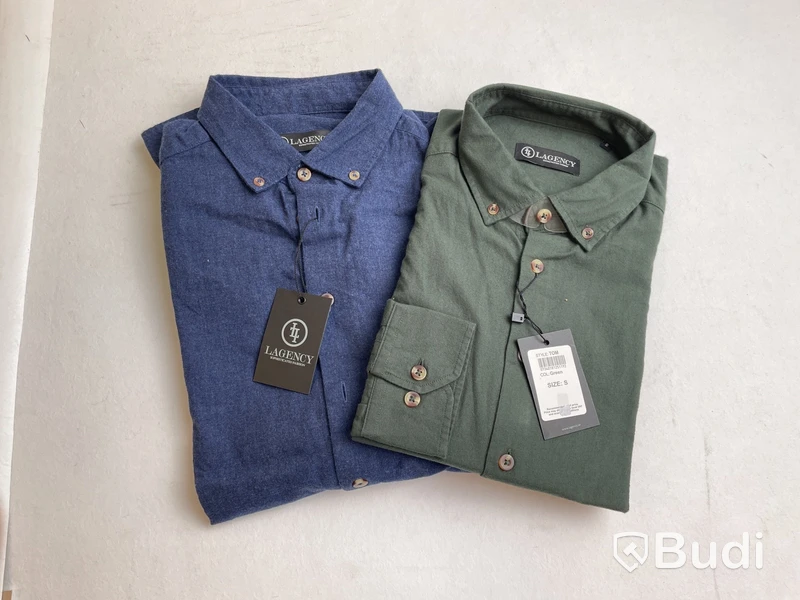 2 st. Flanellskjorta Lagency Tom Solid Flannel, stl. S, herr