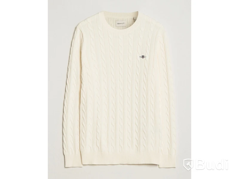Tröja Gant, crewneck cotton cable, kräm/off white, stl. XXL