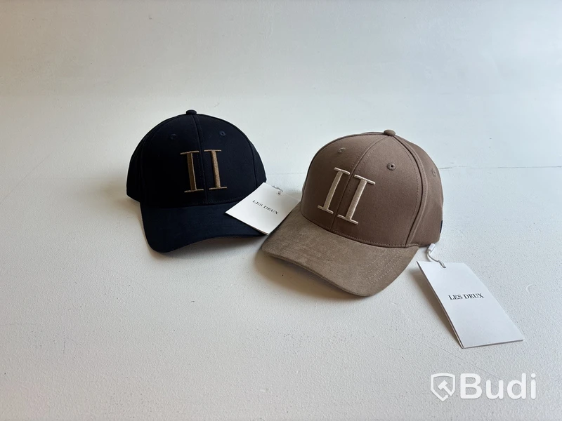2 st. Kepsar Les Duex, Baseball Cap Suede, beige/blå, stl. one size