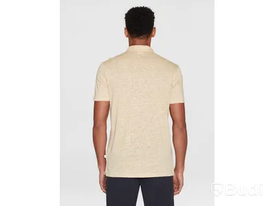 Polotröja Knowledge Cotton Apperal, linen v-neck, beige, stl. XXL