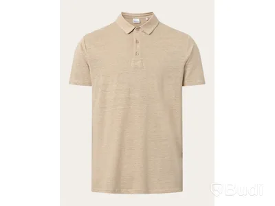 Polotröja Knowledge Cotton Apperal, linen v-neck, beige, stl. XXL