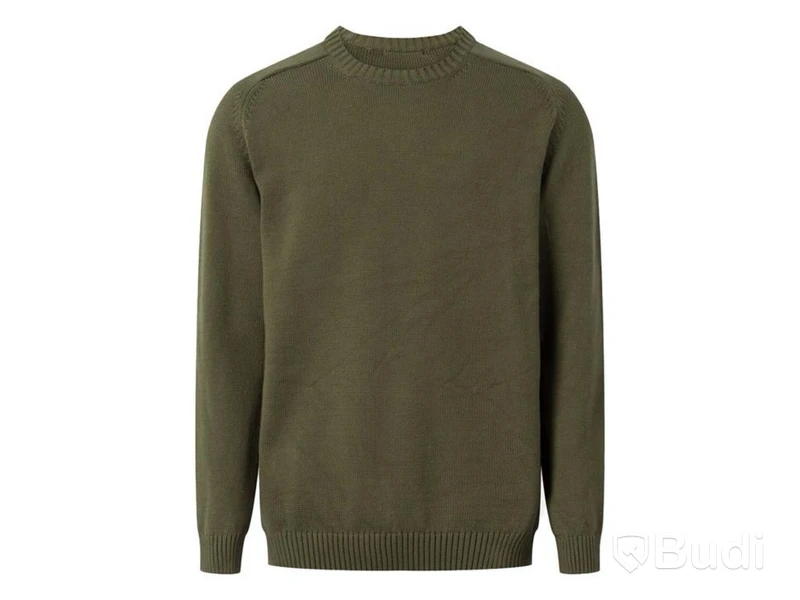 Tröja Cotton Apparel Knowledge, crewneck, olivgrön, stl. S