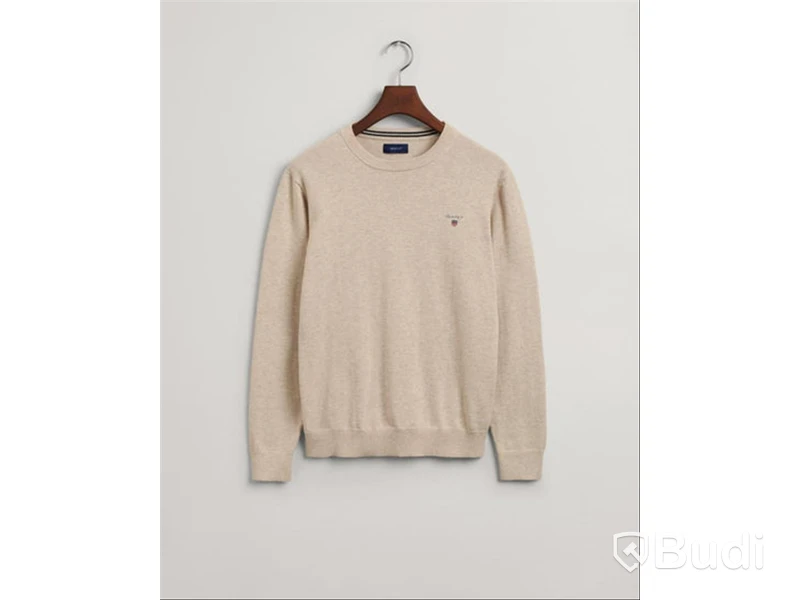 ,(NY) Tröja Gant, Apperal Classic Cotton c-neck, ljus beige, stl. XXL