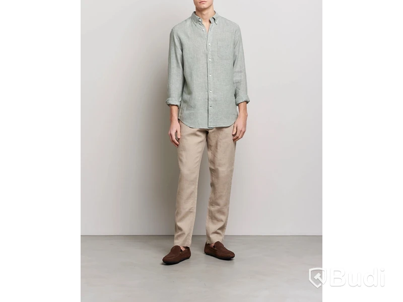 Skjorta Gant, Regular Linen Shirt, kalamata green/grön, stl. XXL