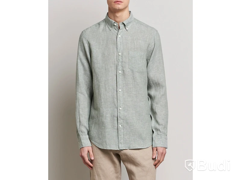 Skjorta Gant, Regular Linen Shirt, kalamata green/grön, stl. XXL