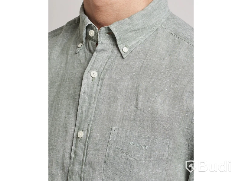 Skjorta Gant, Regular Linen Shirt, kalamata green/grön, stl. XXL