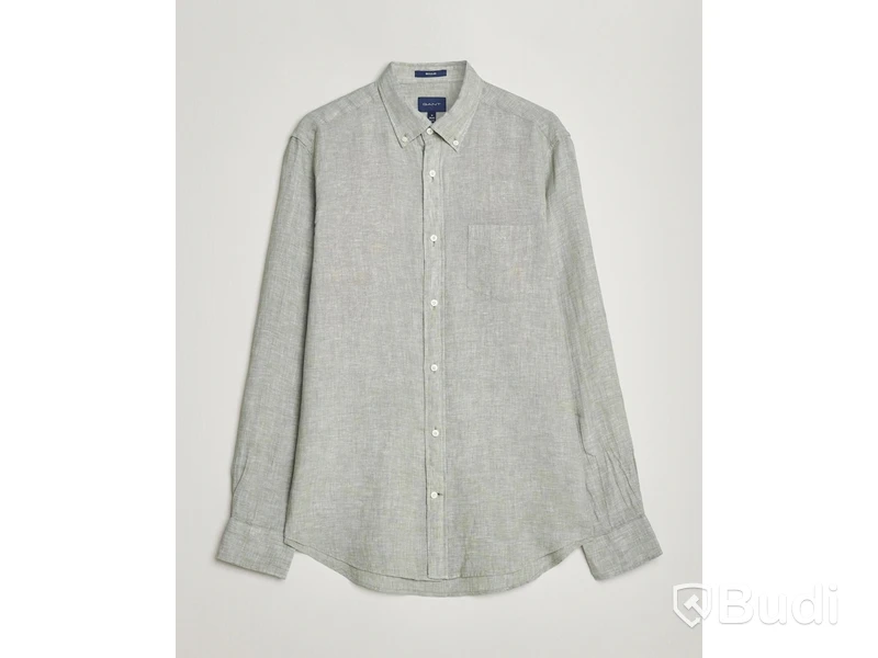 Skjorta Gant, Regular Linen Shirt, kalamata green/grön, stl. XXL