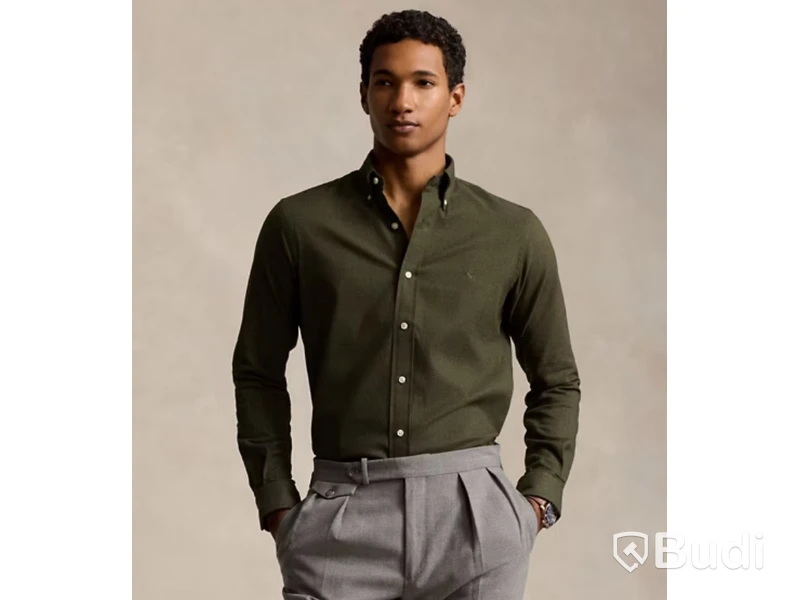 Skjorta Polo Ralph Lauren, Custom Fit Performance Twill Shirt, olivgrön, stl. XXL