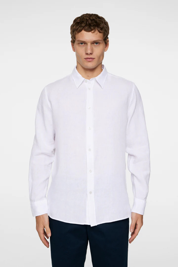 (NY) Skjorta J.Lindeberg, Reg LS linen shirt, vit, stl. XL