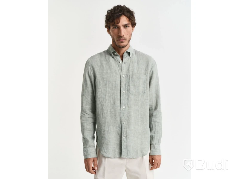 Skjorta Gant, Regular Linen Shirt, Kalamata grön, stl. XXL