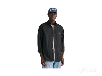 Skjorta Gant, Reg Popplin Shirt, svart, stl. S