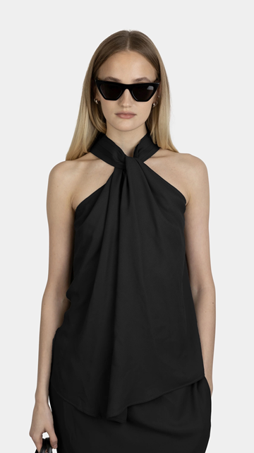 (NY) Top Nathalie Schuterman, Beate Halterneck Top, svart, stl. 42