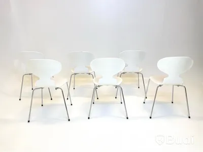 6 st. Stolar Fritz Hansen, Myran, Design Arne Jacobsen