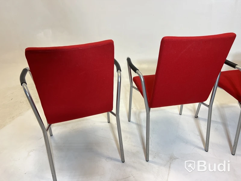 6 st. Konferensstolar Skandiform, röd