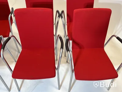 6 st. Konferensstolar Skandiform, röd