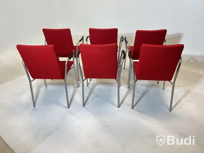 6 st. Konferensstolar Skandiform, röd