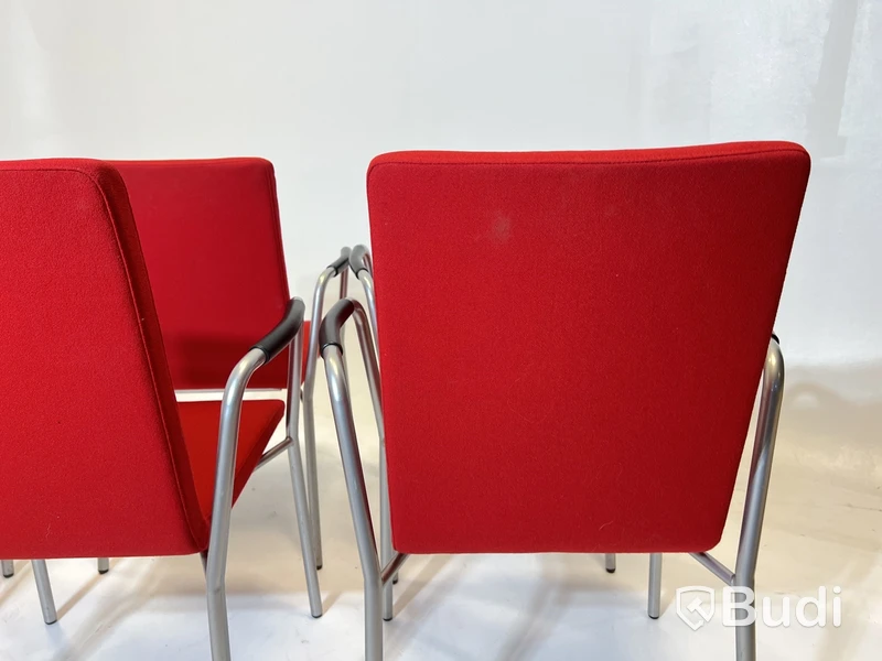 6 st. Konferensstolar Skandiform, röd