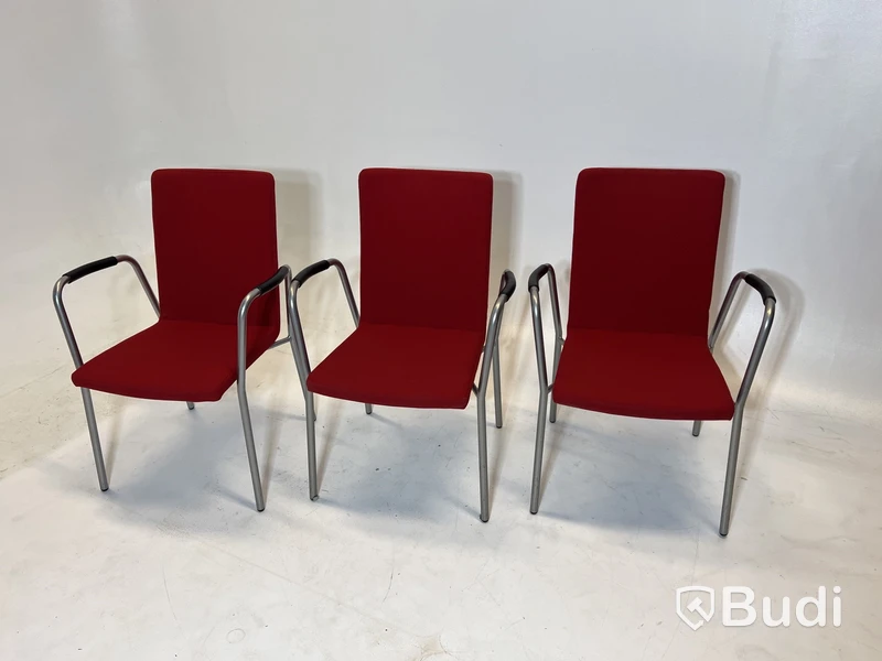 6 st. Konferensstolar Skandiform, röd