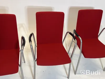 6 st. Konferensstolar Skandiform, röd