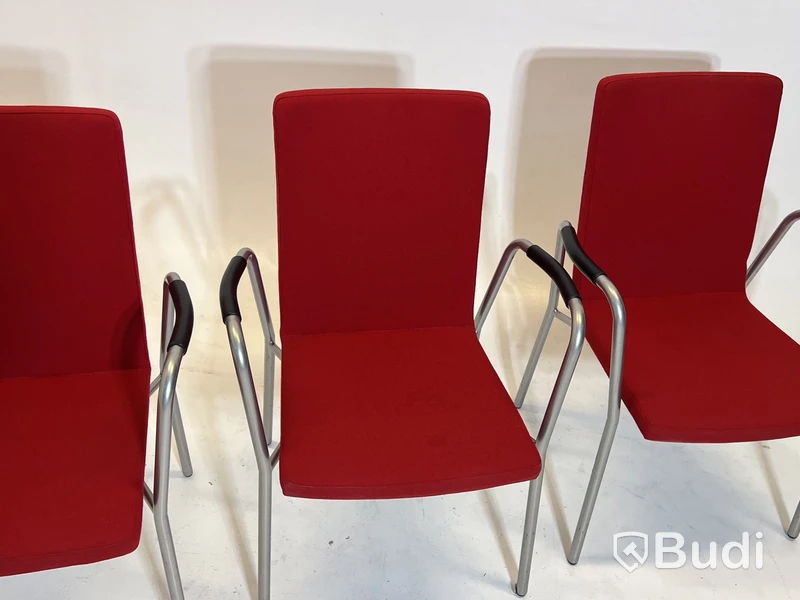 6 st. Konferensstolar Skandiform, röd