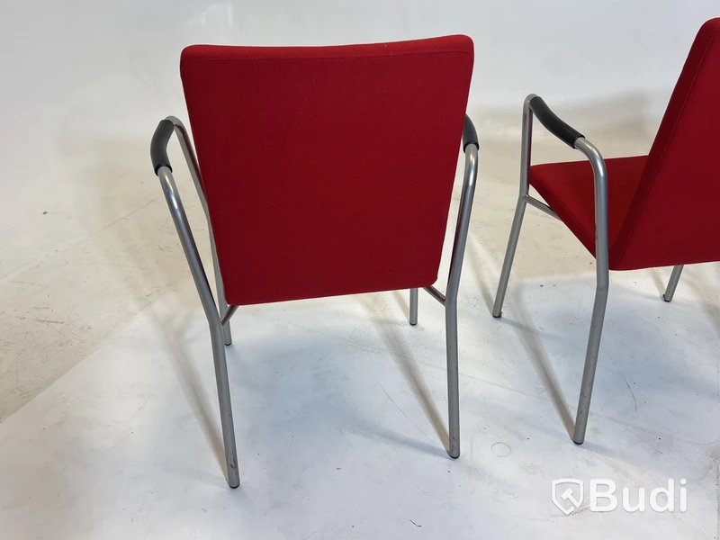 6 st. Konferensstolar Skandiform, röd