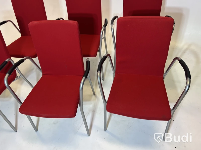 6 st. Konferensstolar Skandiform, röd