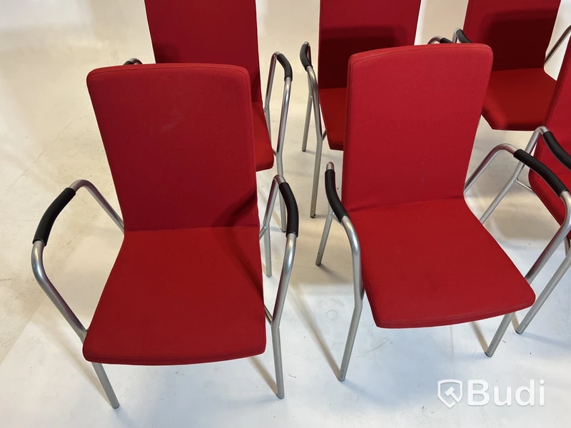 6 st. Konferensstolar Skandiform, röd