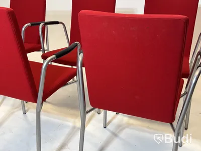 6 st. Konferensstolar Skandiform, röd