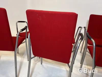 6 st. Konferensstolar Skandiform, röd
