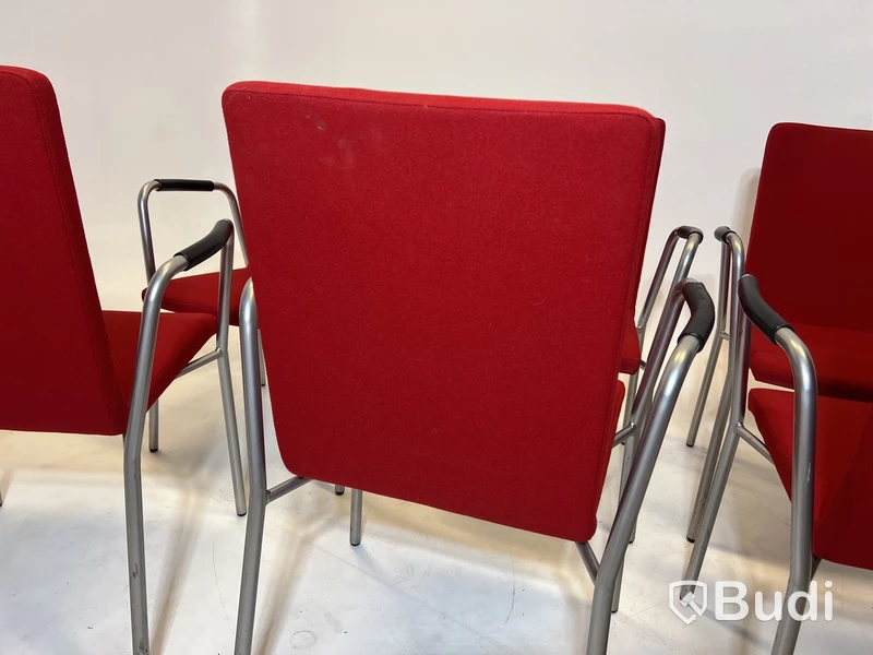6 st. Konferensstolar Skandiform, röd