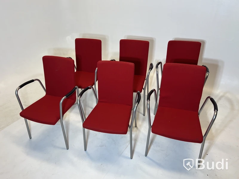 6 st. Konferensstolar Skandiform, röd