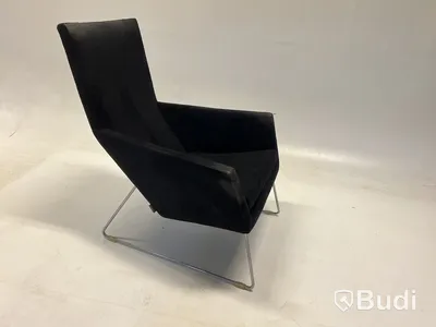 Fåtölj med fotpall Label Don, svart