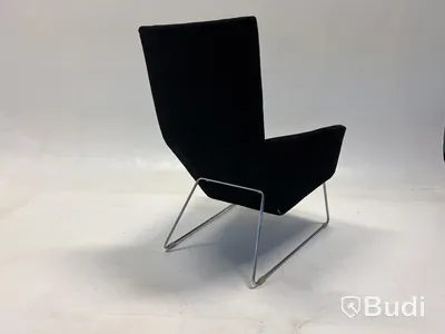 Fåtölj med fotpall Label Don, svart