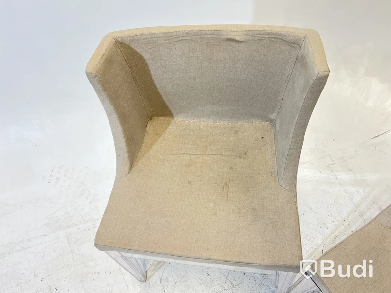 2 st. Stolar Mademoiselle Chair by Kartell with Starck, beige klädsel