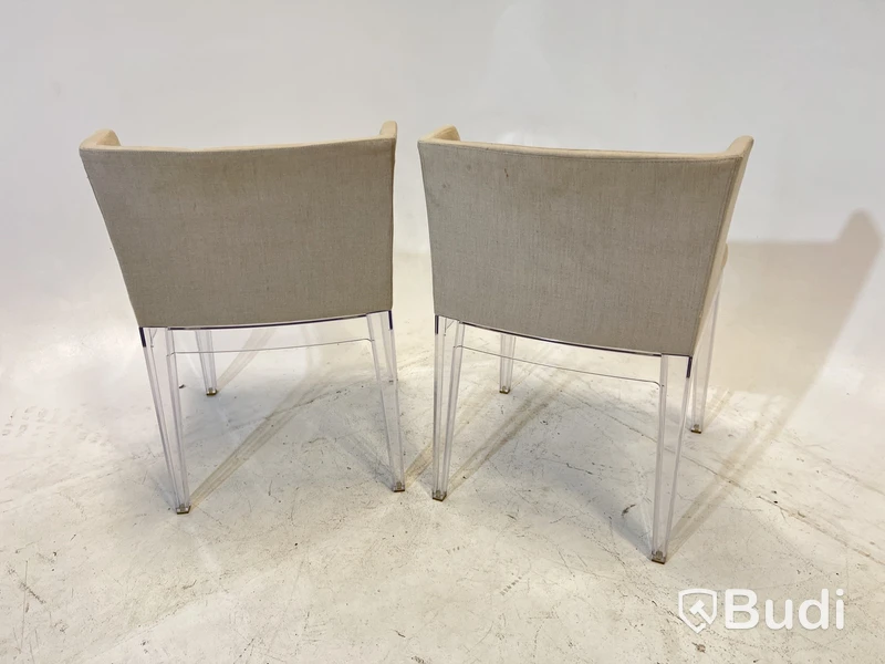 2 st. Stolar Mademoiselle Chair by Kartell with Starck, beige klädsel