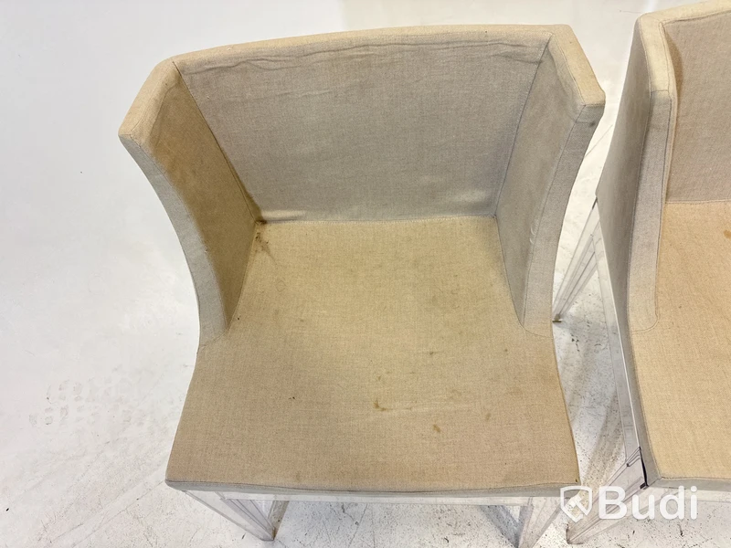 2 st. Stolar Mademoiselle Chair by Kartell with Starck, beige klädsel,