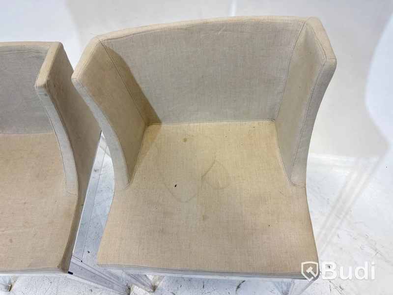 2 st. Stolar Mademoiselle Chair by Kartell with Starck, beige klädsel,