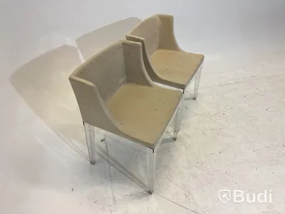 2 st. Stolar Mademoiselle Chair by Kartell with Starck, beige klädsel,