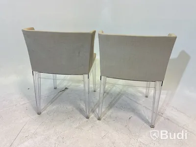 2 st. Stolar Mademoiselle Chair by Kartell with Starck, beige klädsel,