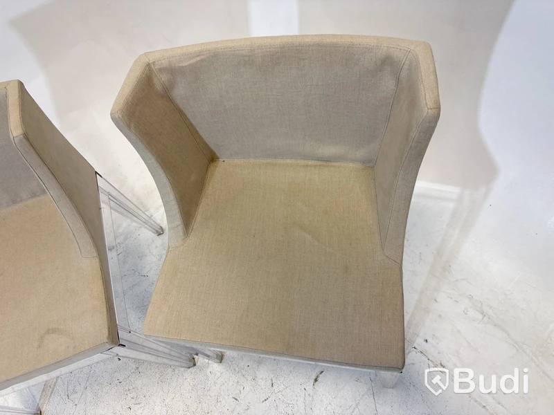 2 st. Stolar Mademoiselle Chair by Kartell with Starck, beige klädsel,