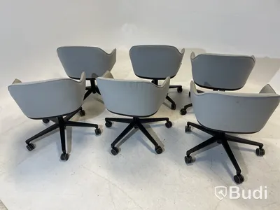 6 st Kontorsstolar Vitra 540, grå, Design Ronan & Erwan Bouroullec