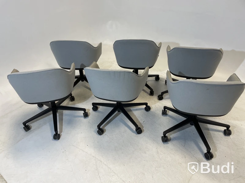 6 st Kontorsstolar Vitra 540, grå, Design Ronan & Erwan Bouroullec