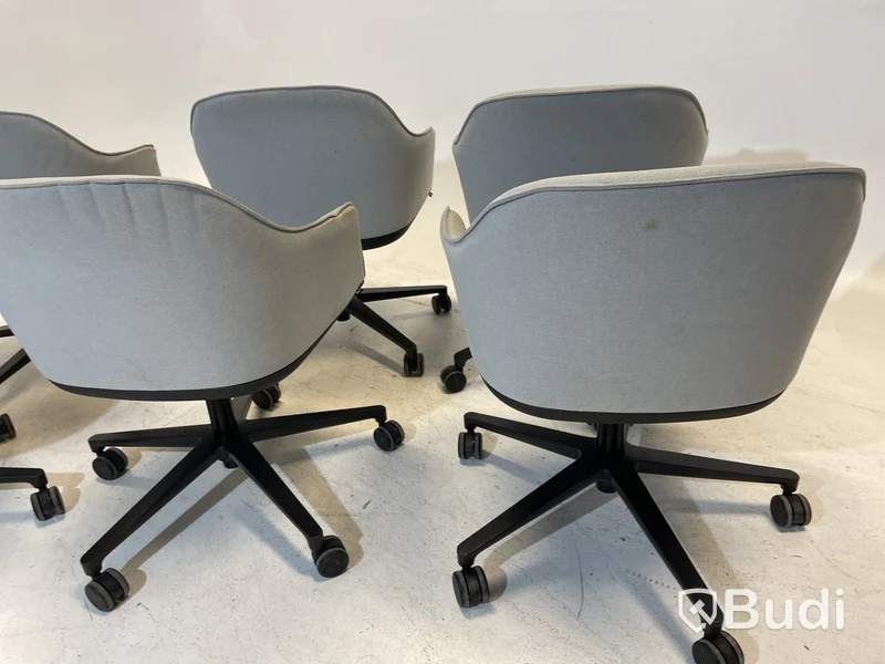 6 st Kontorsstolar Vitra 540, grå, Design Ronan & Erwan Bouroullec