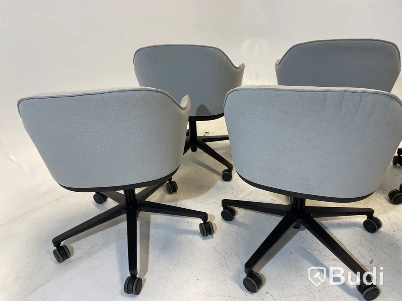 6 st Kontorsstolar Vitra 540, grå, Design Ronan & Erwan Bouroullec