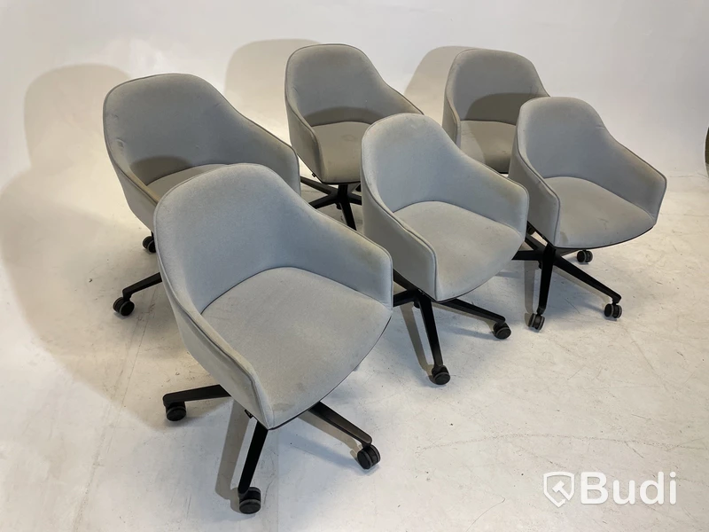 6 st Kontorsstolar Vitra 540, grå, Design Ronan & Erwan Bouroullec