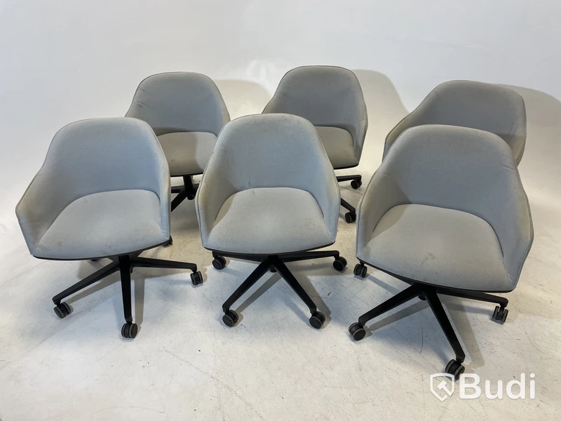 6 st Kontorsstolar Vitra 540, grå, Design Ronan & Erwan Bouroullec