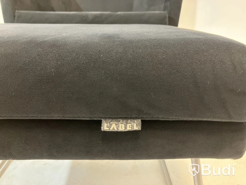 Fåtölj med fotpall Label Don, svart