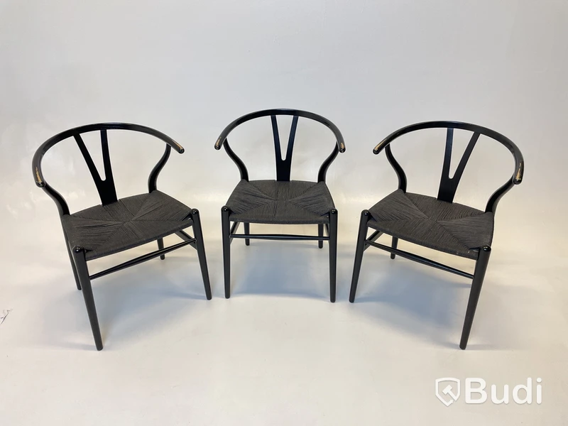 3 st. Stolar Carl Hansen & Son, CH24 svarta