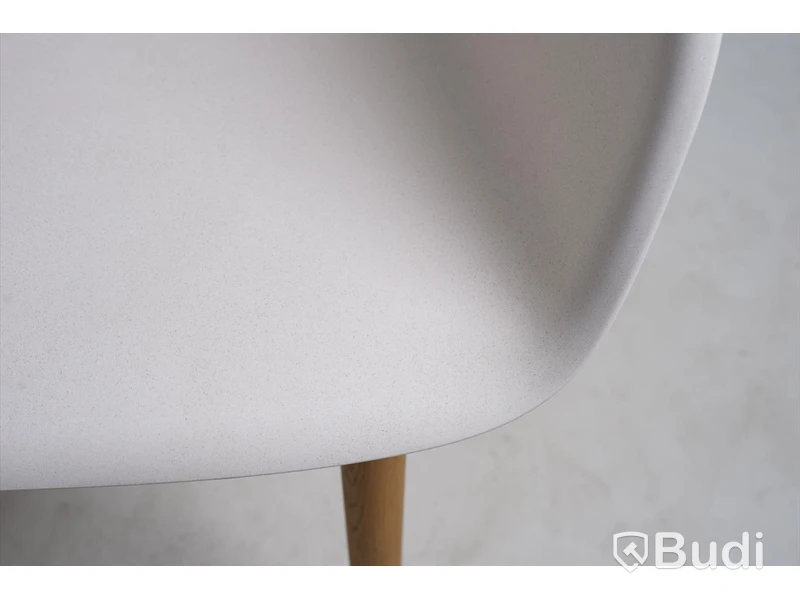 2 st. Designstol - Muuto, Fiber Armchair, natural white återvunnen plast och ek.